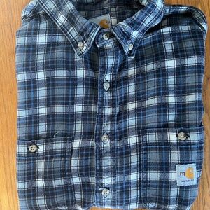 Carhartt Plaid Button Down Fire Resistant Shirt